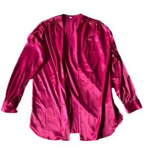 Pink size medium business casual oversized satin cardigan